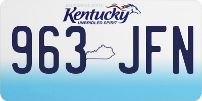 KY license plate 963JFN