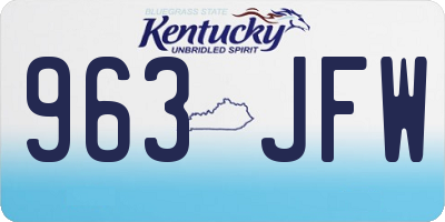 KY license plate 963JFW
