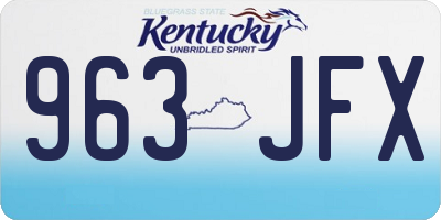 KY license plate 963JFX