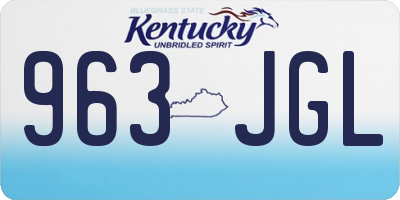 KY license plate 963JGL