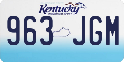 KY license plate 963JGM