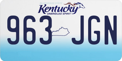 KY license plate 963JGN
