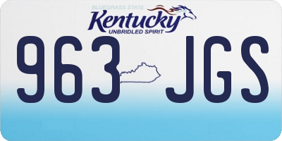KY license plate 963JGS