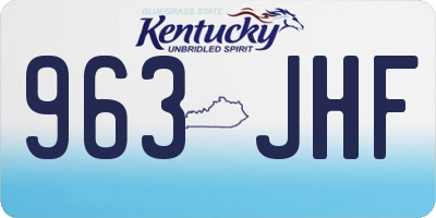KY license plate 963JHF