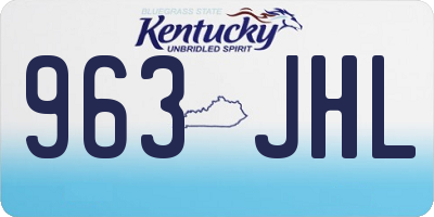 KY license plate 963JHL