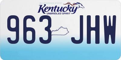 KY license plate 963JHW
