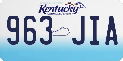 KY license plate 963JIA