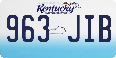 KY license plate 963JIB