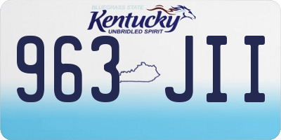 KY license plate 963JII