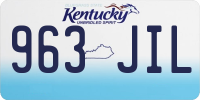 KY license plate 963JIL