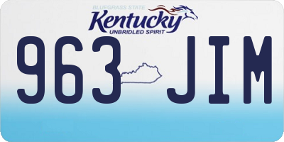 KY license plate 963JIM
