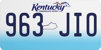 KY license plate 963JIO