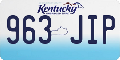 KY license plate 963JIP