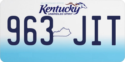 KY license plate 963JIT