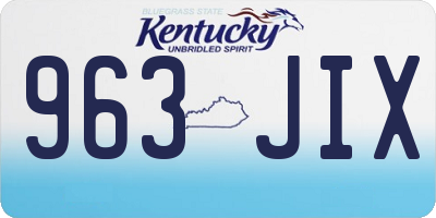 KY license plate 963JIX