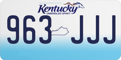 KY license plate 963JJJ