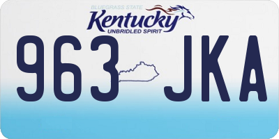 KY license plate 963JKA