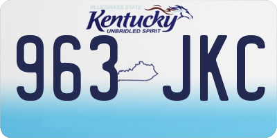 KY license plate 963JKC