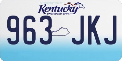 KY license plate 963JKJ