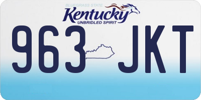 KY license plate 963JKT