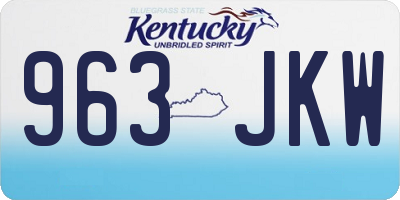 KY license plate 963JKW