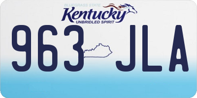 KY license plate 963JLA