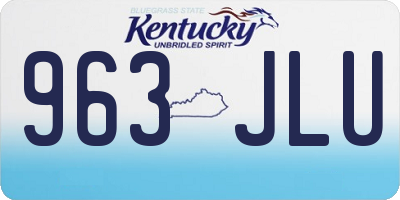 KY license plate 963JLU