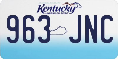 KY license plate 963JNC