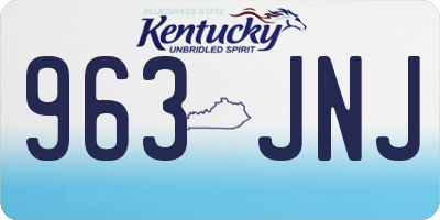 KY license plate 963JNJ