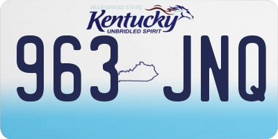 KY license plate 963JNQ