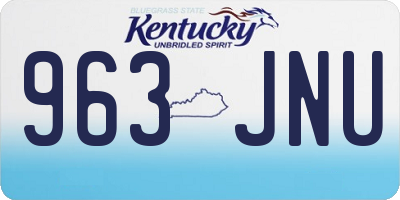 KY license plate 963JNU