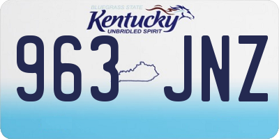 KY license plate 963JNZ