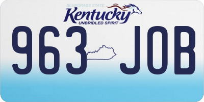 KY license plate 963JOB