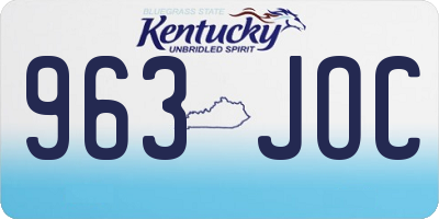 KY license plate 963JOC