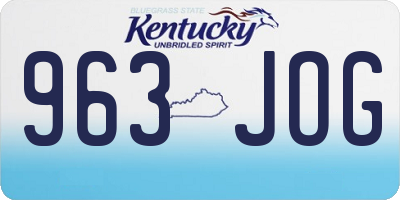 KY license plate 963JOG