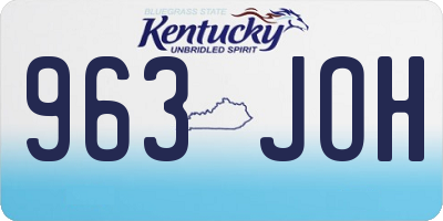 KY license plate 963JOH