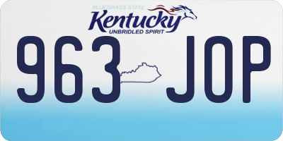 KY license plate 963JOP