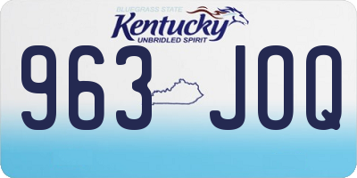 KY license plate 963JOQ