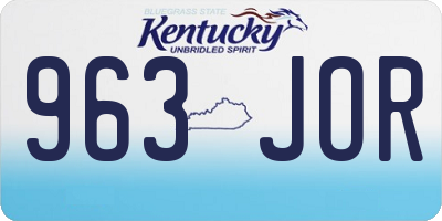 KY license plate 963JOR