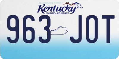 KY license plate 963JOT