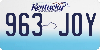 KY license plate 963JOY