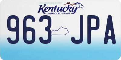 KY license plate 963JPA