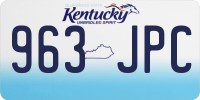 KY license plate 963JPC