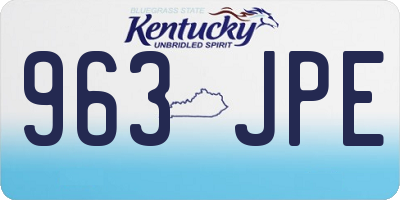 KY license plate 963JPE