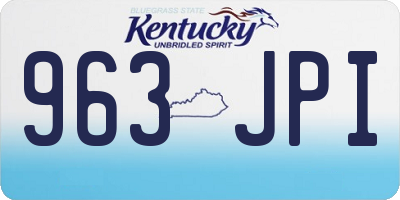 KY license plate 963JPI
