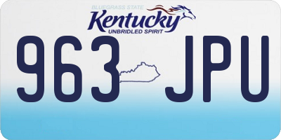 KY license plate 963JPU