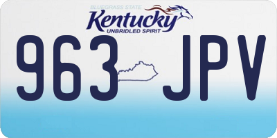 KY license plate 963JPV