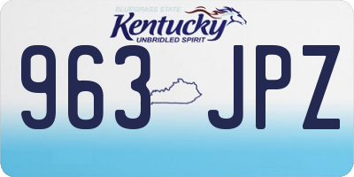 KY license plate 963JPZ