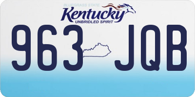 KY license plate 963JQB