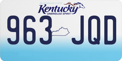 KY license plate 963JQD